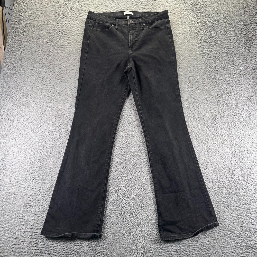 Jessica Simpson Jeans Women's 10 Black Cotton Denim Bootcut Leg Workwear Faded